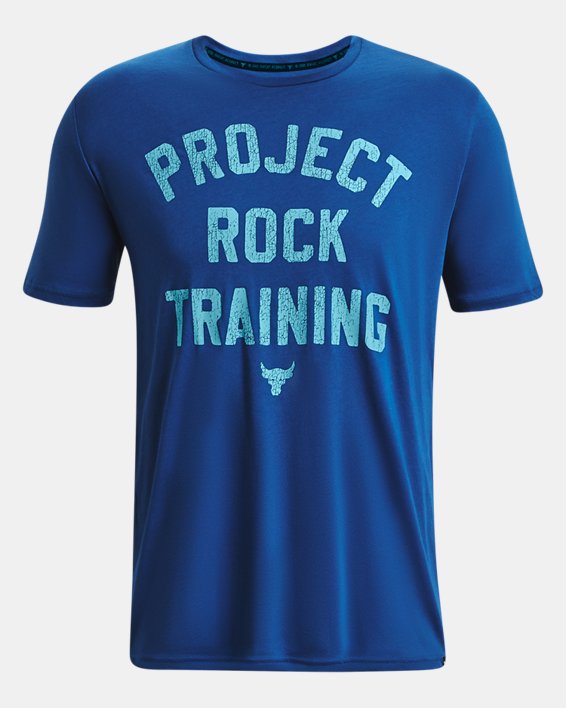 Men's Project Rock Training Short Sleeve, Blue, pdpMainDesktop image number 4
